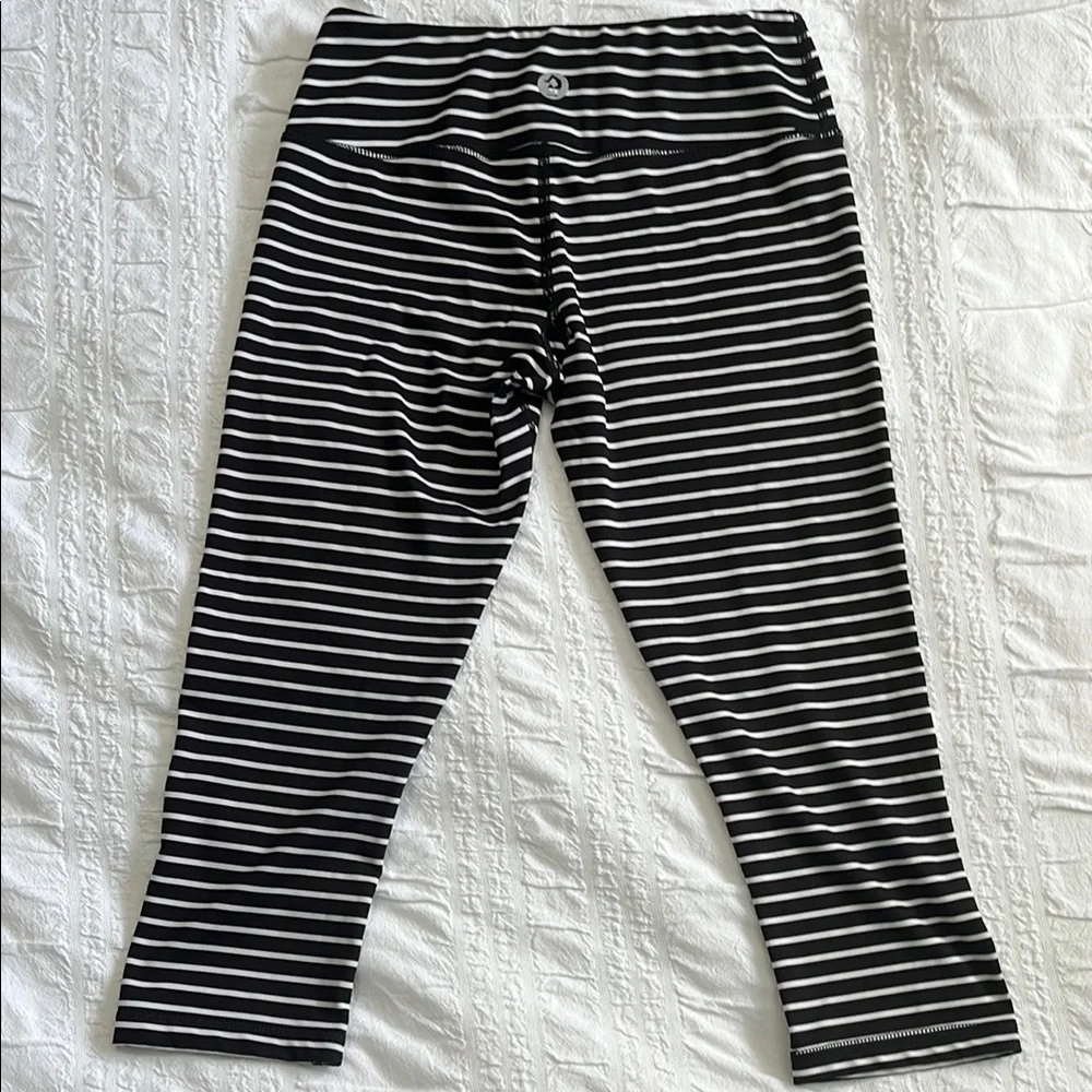 Scorpio Sol Black and White Striped Kids Leggings